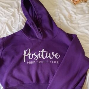 SHEIN Purple Crop Top Hoodie